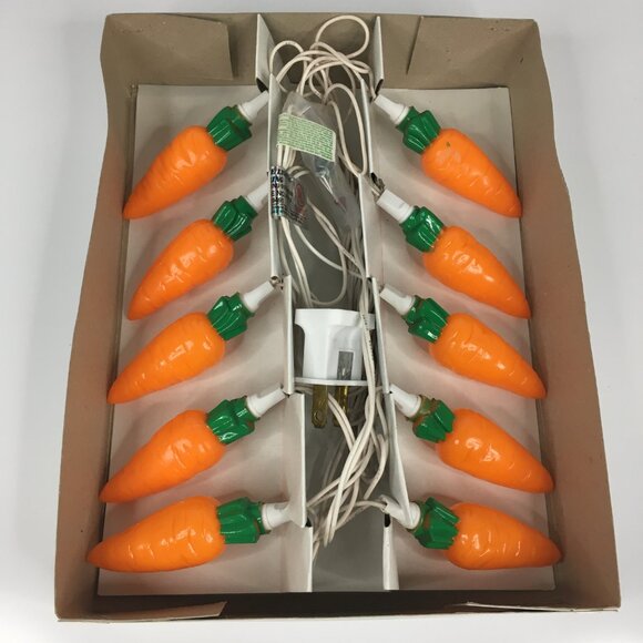New Cottontale Collection 10 Carrot Lights String Easter Spring Decor Vintage - Picture 2 of 16